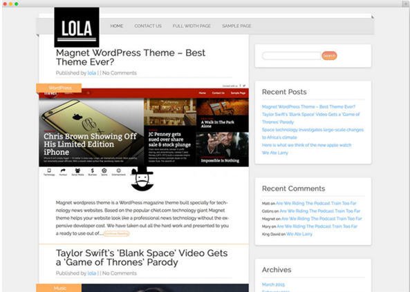 Quick Look on WordPress themes for effective Content Marketing 6 WordPress theme Lola
