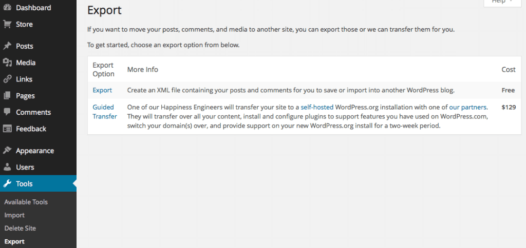 Why should You Convert Your WordPress.com Blog to WordPress.org? 8 export migration from wordpress.com to wordpress.org