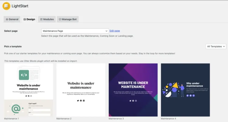WordPress Maintenance Mode: How to Enable, Disable, & Troubleshoot It 6 Choosing template