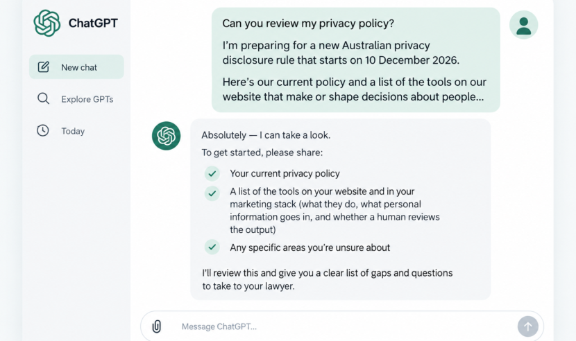 Your privacy policy has a December deadline, and it lands on your website 4 A prompt card showing how to ask AI which tools are missing from your privacy policy